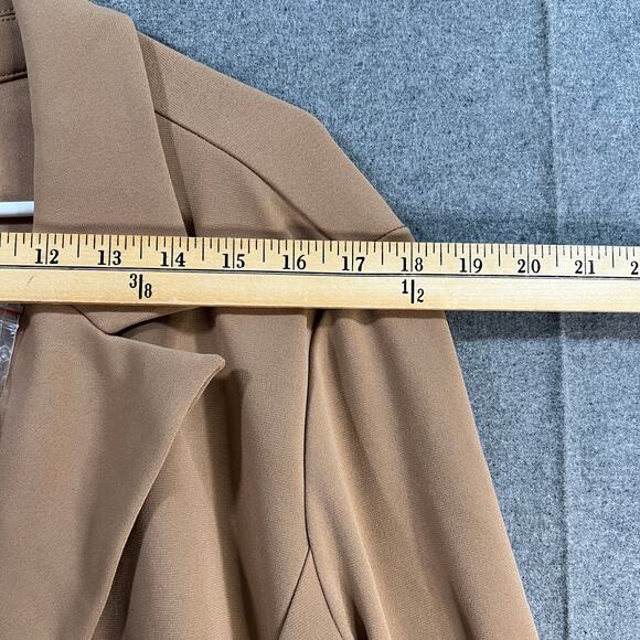 GRAVER Susan Graver Regular LK Fusion Double-Breasted Blazer Rich Camel Size 3X - Picture 9 of 14